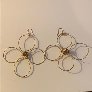 Gold flower earrings